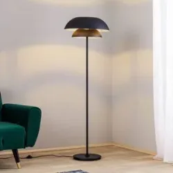 Designer Stehlampe Kellina Lucande, schwarz, für Wohn- / Esszimmer, Metall, Design, Stehlampe