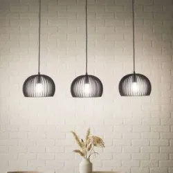 Hängelampe Jusra Lindby, dimmbar, schwarz, für Wohn- / Esszimmer, Metall, Modern, Pendelleuchte