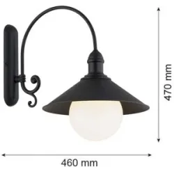 Aussenwandleuchte Enduro Argon, dimmbar, schwarz, Metall, Wandleuchte außen
