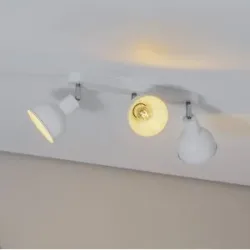 Deckenlampe Elba SOLLUX LIGHTING, dimmbar, weiß / opal, für Wohn- / Esszimmer, Metall, Deckenlampe