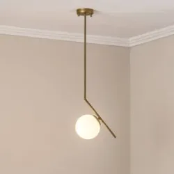 Glas Hängelampe Dolunay Opviq, dimmbar, messing / gold, für Wohn- / Esszimmer, Metall, Modern, Pendelleuchte