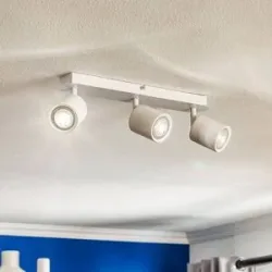 Deckenspot Modo aus Edelstahl, weiß, dreiflammig Luminex, dimmbar, weiß / opal, für Wohn- / Esszimmer, Edelstahl, Modern, Strahler
