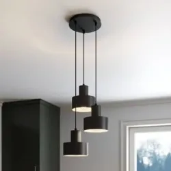 Hängelampe Rif SIGMA, dimmbar, schwarz, für Wohn- / Esszimmer, Metall, Modern, Pendelleuchte