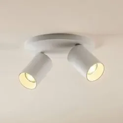 Arcchio Strahler Brinja, weiß, rund, Ø 6 cm, 2-flg., GU10 Brinja Arcchio, dimmbar, weiß / opal, für Flurbereich, Aluminium, Modern, Strahler