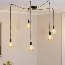 Euluna Hängelampe Spider Nowodvorski Lighting, dimmbar, schwarz, für Wohn- / Esszimmer, Modern, Pendelleuchte