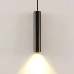 Hängelampe Ejona Arcchio, dimmbar, schwarz, für Flurbereich, Aluminium, Modern, Pendelleuchte