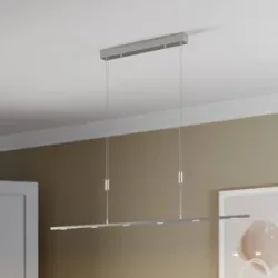 Hängelampe Arnik Lucande, dimmbar, alu / grau / zink, für Wohn- / Esszimmer, Metall, Modern