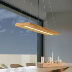 Pendellampe Nerko Braun Holz 100 cm 150 cm - Farbe: Holzfarben - LED - Lichtfarbe: Warmweiss - Pendellampe- LED Energiesparlampe
