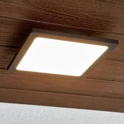 Lucande LED-Außendeckenlampe Mabella, 23 cm, anthrazit, IP65 Mabella, schwarz, Aluminium, Modern, LED Deckenleuchten