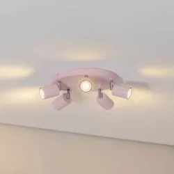 Deckenstrahler Fun, rosa, Ø 30 cm, verstellbar, GU10 Fun Luminex, dimmbar, violett / pink / rose, für Wohn- / Esszimmer, Metall, Modern, Strahler