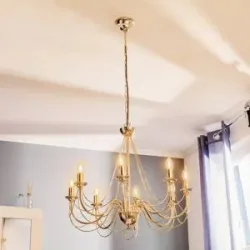 Kronleuchter Retro Domiluce, dimmbar, messing / gold, für Wohn- / Esszimmer, Metall, Kronleuchter