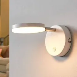 Wandlampe Milow Lindby, weiß / opal, für Wohn- / Esszimmer, Kunststoff, Modern, LED Wandleuchte, Wandlampe Innen
