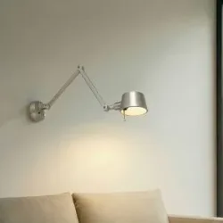 Wandlampe Silka Lucande, dimmbar, alu / grau / zink, für Wohn- / Esszimmer, Metall, Modern, Wandleuchte, Wandlampe Innen