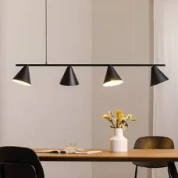 Hängelampe Hängeleuchte Form 4 ALDEX, dimmbar, schwarz, für Wohn- / Esszimmer, Metall, Modern, Pendelleuchte