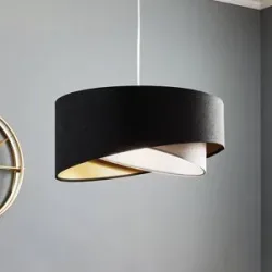 Hängelampe Vivien Maco Design, dimmbar, schwarz, für Wohn- / Esszimmer, Textil / Stoff / Seide, Modern, Pendelleuchte