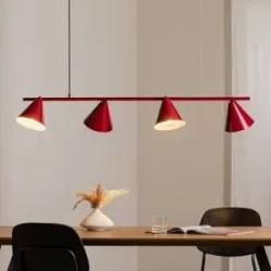 Hängelampe Hängeleuchte Form 4 ALDEX, dimmbar, rot, für Wohn- / Esszimmer, Metall, Modern, Pendelleuchte