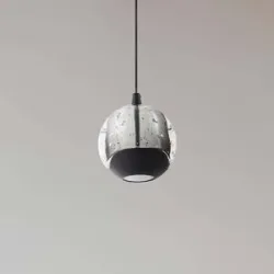 Glas Hängelampe Hayley Lucande, klar / transparent, für Wohn- / Esszimmer, Glas, Modern, Pendelleuchte