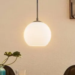 Hängelampe Jurian Lindby, dimmbar, weiß / opal, für Wohn- / Esszimmer, Glas, Modern, Pendelleuchte