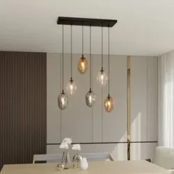 Glas Hängelampe Glassy Euluna, dimmbar, schwarz, für Wohn- / Esszimmer, Metall, Modern, Pendelleuchte
