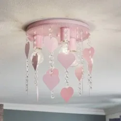 Deckenlampe Corazon Eko-Light, dimmbar, violett / pink / rose, für Kinderzimmer, Metall, Junges Wohnen, Deckenlampe