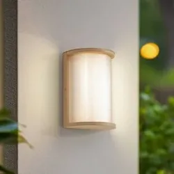 Aussenwandleuchte Calvik Lindby, creme / amber, Edelstahl, Modern