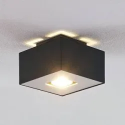 Deckenlampe Kasi Lindby, dimmbar, schwarz, für Wohn- / Esszimmer, Metall, Modern, Deckenlampe