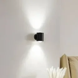 Wandlampe Jyla Lindby, dimmbar, schwarz, für Flurbereich, Metall, Modern, Wandleuchte, Wandlampe Innen