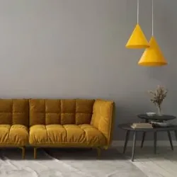 Hängelampe Cono TK Lighting, dimmbar, gelb / orange, für Wohn- / Esszimmer, Metall, Modern, Pendelleuchte