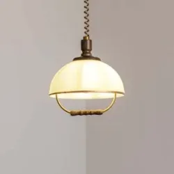 Glas Hängelampe Ilsa Lamkur, dimmbar, messing / gold, für Küche, Glas, Landhaus / Rustikal, Pendelleuchte
