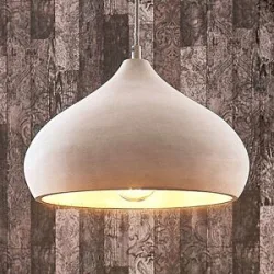 Hängelampe Morton Lindby, dimmbar, alu / grau / zink, für Wohn- / Esszimmer, Beton, Modern, Pendelleuchte