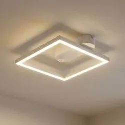 Deckenlampe mit Bewegungsmelder Yulla Lindby, weiß / opal, für Flurbereich, Aluminium, Modern, Deckenlampe mit Sensor