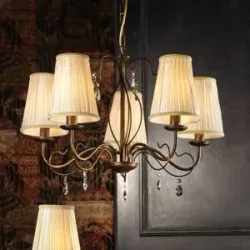 Kronleuchter Delia ONLI, dimmbar, bronze / altmessing, für Wohn- / Esszimmer, Metall, Antik, Kronleuchter