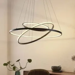 Hängelampe Ezana Lucande, dimmbar, schwarz, für Wohn- / Esszimmer, Metall, Modern