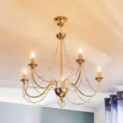 Kronleuchter Retro Domiluce, dimmbar, messing / gold, für Wohn- / Esszimmer, Metall, Kronleuchter