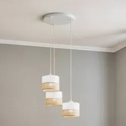Hängelampe Linobianco TK Lighting, dimmbar, weiß / opal, für Wohn- / Esszimmer, Textil / Stoff / Seide, Modern, Pendelleuchte