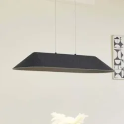 Hängelampe Naelle Lucande, dimmbar, schwarz, für Wohn- / Esszimmer, Textil / Stoff / Seide, Modern