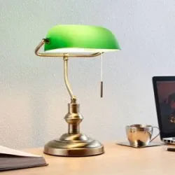 Schreibtischlampe Milenka Lindby, bronze / altmessing, für Wohn- / Esszimmer, Metall, Antik, Tischlampe