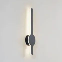Wandlampe Borian Lindby, schwarz, für Wohn- / Esszimmer, Kunststoff, Modern, LED Wandleuchte, Wandlampe Innen