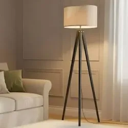 Stehlampe Herry Lindby, schwarz, für Wohn- / Esszimmer, Textil / Stoff / Seide, Skandinavisch, Stehlampe