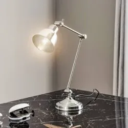 Schreibtischlampe Emoti Euluna, chrom / silber, für Wohn- / Esszimmer, Metall, Industrielles Design, Tischlampe