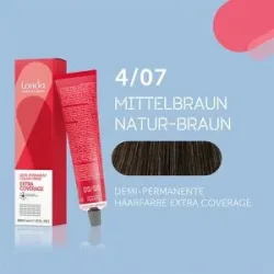 Londa Professional Demi-Permanente Cremehaarfarbe Extra Coverage 4/07 Mittelbraun Natur Braun, Tube 60 ml