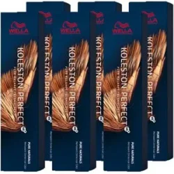 Wella Professionals Koleston Perfect ME+ Pure Naturals 6er Set 4/0 Mittelbraun 6 x 60 ml