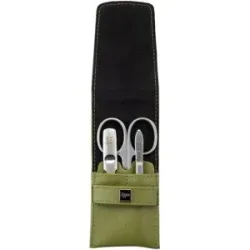 Nippes Maniküre Set Verde Eukalyptus Leder 3-teilig