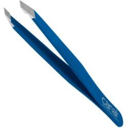 Canal Haarpinzette, schräg, satin, rostfrei, 9 cm Dunkelblau
