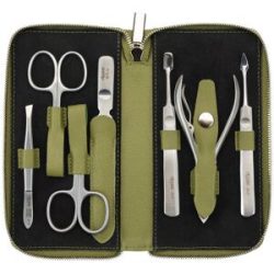 Nippes Maniküre Set Verde Eukalyptus Leder 7-teilig