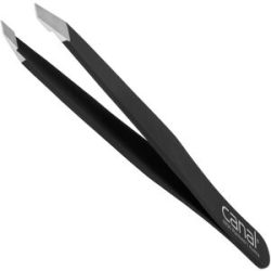 Canal Haarpinzette, schräg, satin, rostfrei, 9 cm Schwarz