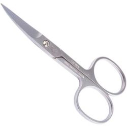 Canal Fußnagelschere mit Mikroverzahnung gebogen rostfrei, 10 cm