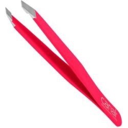 Canal Haarpinzette, schräg, satin, rostfrei, 9 cm Fuxia