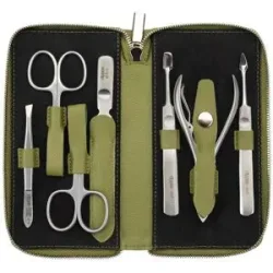 Nippes Maniküre Set Verde Eukalyptus Leder 7-teilig