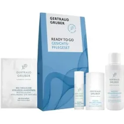 GERTRAUD GRUBER Ready to Go Gesichtspflegeset (Puder 10g + Reinigungswasser 50ml + Serum 5ml + Pads 1 Paar)